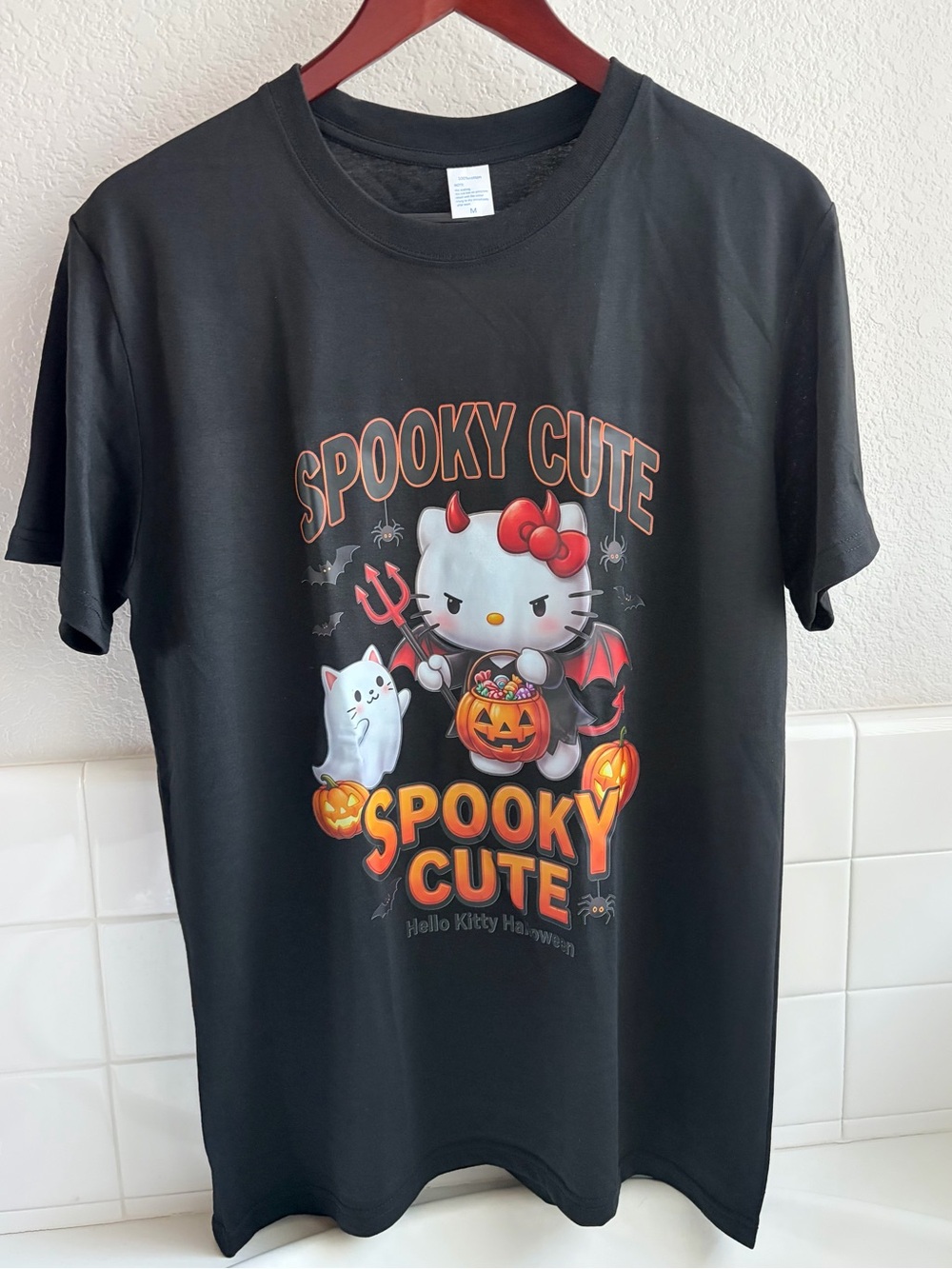 Hello Kitty "Spooky Cute" Black Halloween Adult Tee